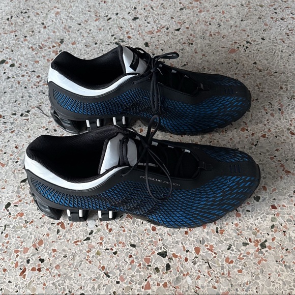 Adidas Porch Design Men's Black and Blue Athletic sneaker - Picture 1 of 6